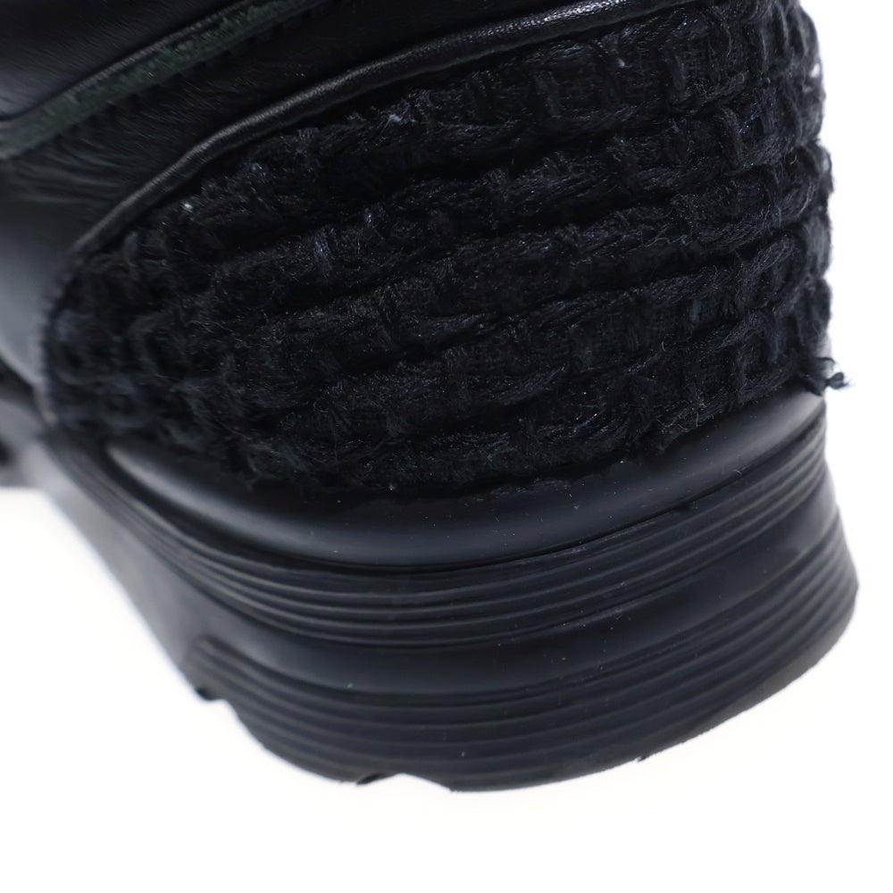 CHANEL(シャネル) レザーツイードスニーカー ココマーク シルバー金具 RG31711 ブラック レディース