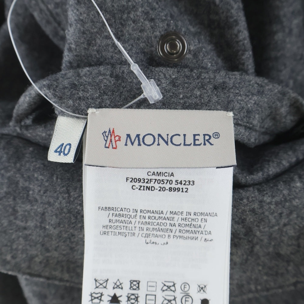 MONCLER(モンクレール) ロゴワッペン付き 長袖ウールシャツ F20932F70570 54233 グレー レディース