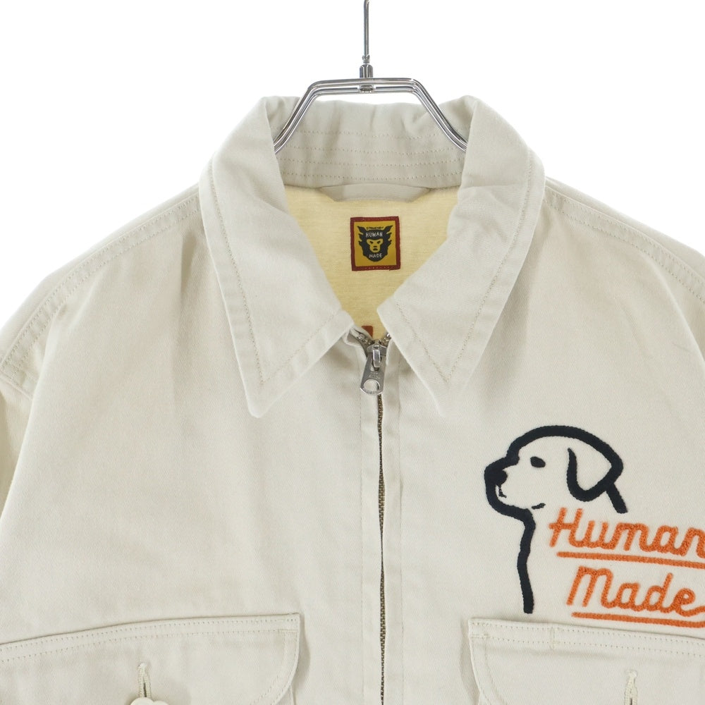 HUMAN MADE(ヒューマンメイド) 22SS Puppy Embroidered Work Jacket 犬刺繍 ハートボタン トラッカージャケット ベージュ