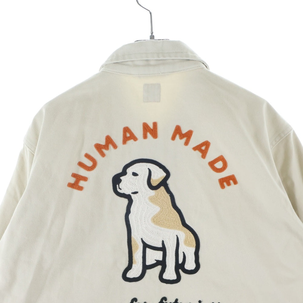 HUMAN MADE(ヒューマンメイド) 22SS Puppy Embroidered Work Jacket 犬刺繍 ハートボタン トラッカージャケット ベージュ