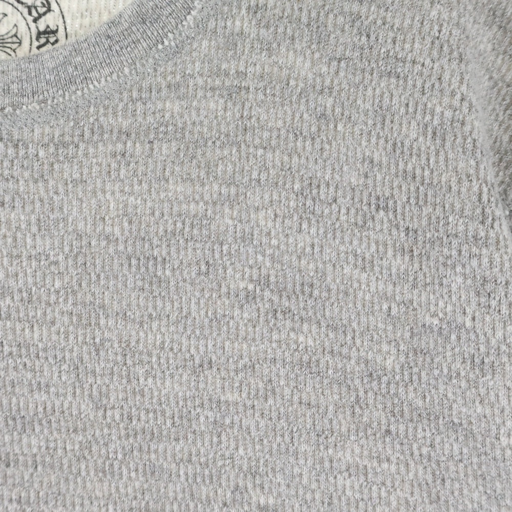 CHROME HEARTS(クロムハーツ) OLD サーマル ロングスリーブ クルーネック レザークロス グレー