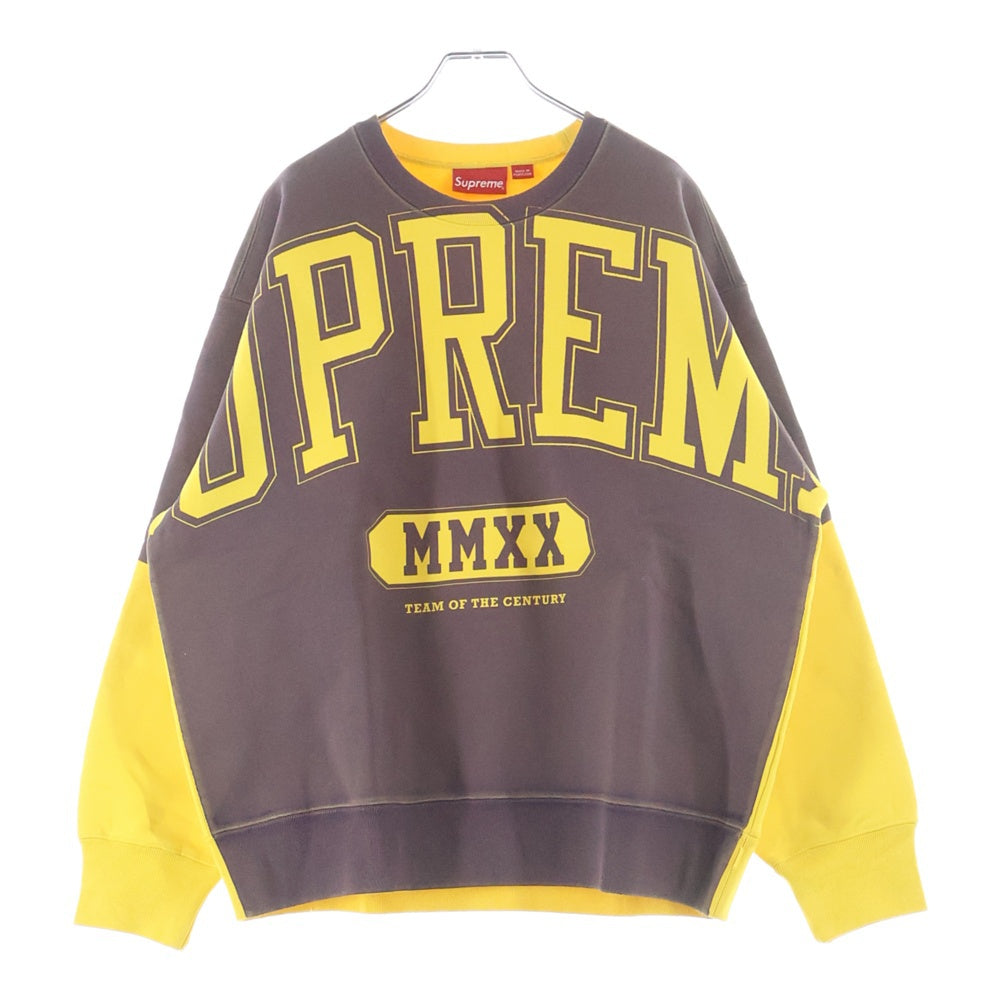 SUPREME(シュプリーム) 20AW Overprint Crewneck Sweatshirt カレッジロゴ オーバープリント クルーネックスウェット ボルドー