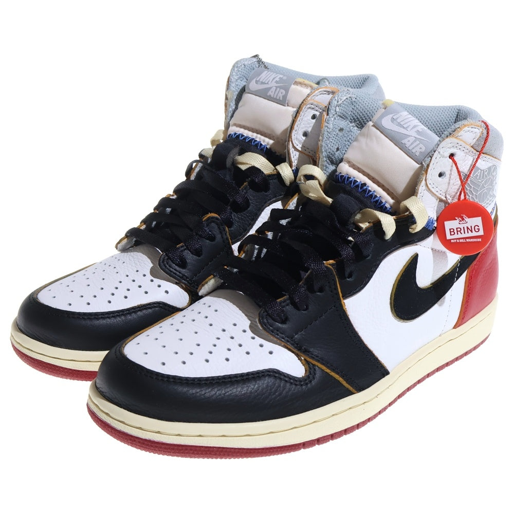 NIKE(ナイキ) ×UNION AIR JORDAN 1 RETRO HI NRG ユニオン エアジョーダン1 レトロ ハイカットスニーカー ホワイト/レッド US8/26.0cm BV1300-106