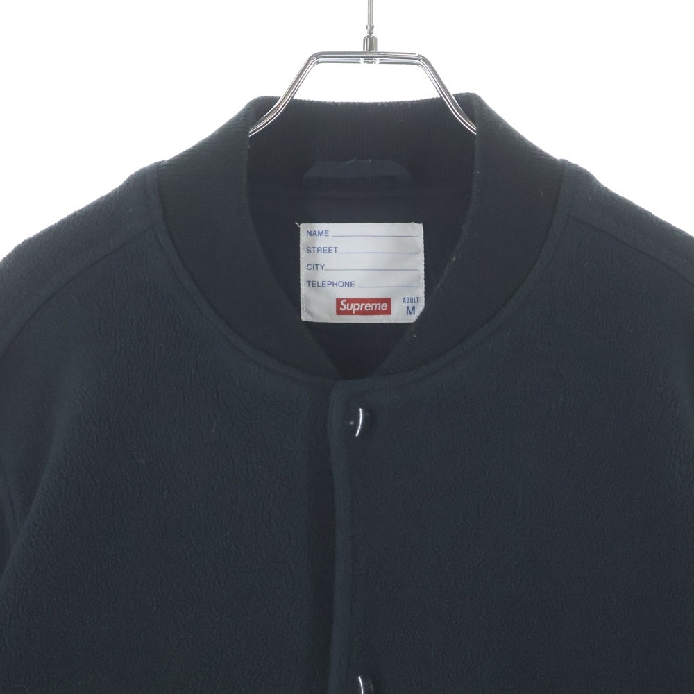SUPREME(シュプリーム) 14AW Polartec Varsity Jacket バックロゴ フリース スタジャン ブラック