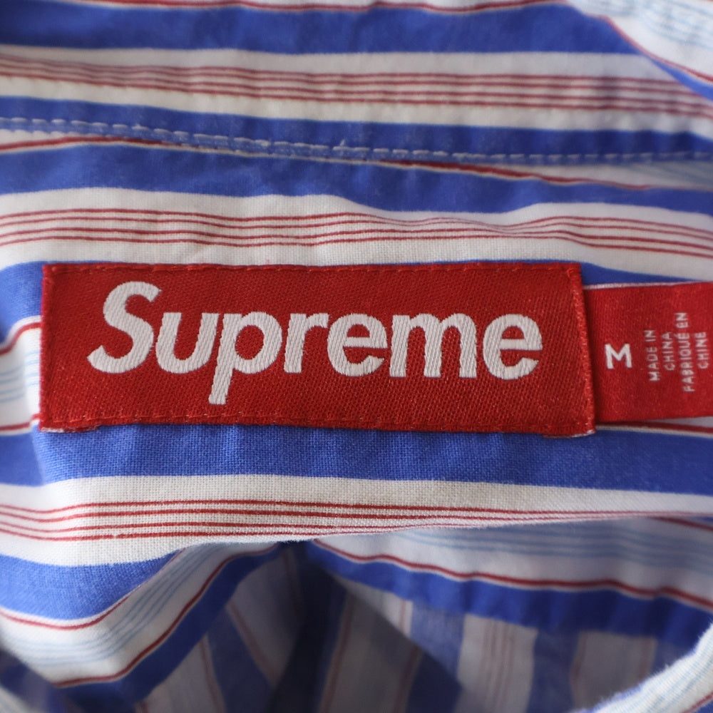 SUPREME(シュプリーム) 24SS Loose Fit Multi Stripe S/S Shirt ルーズフィットマルチストライプシャツ 半袖シャツ ストライプ ブルー