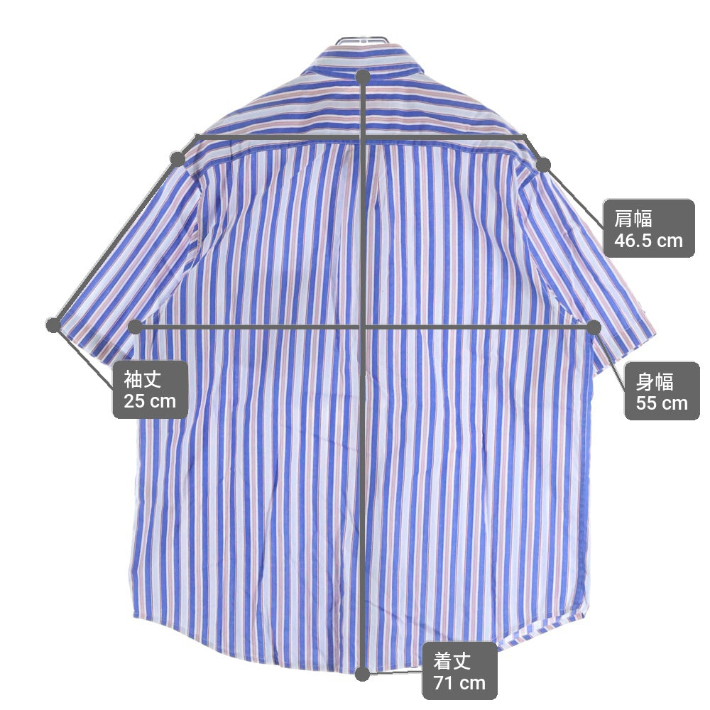 SUPREME(シュプリーム) 24SS Loose Fit Multi Stripe S/S Shirt ルーズフィットマルチストライプシャツ 半袖シャツ ストライプ ブルー