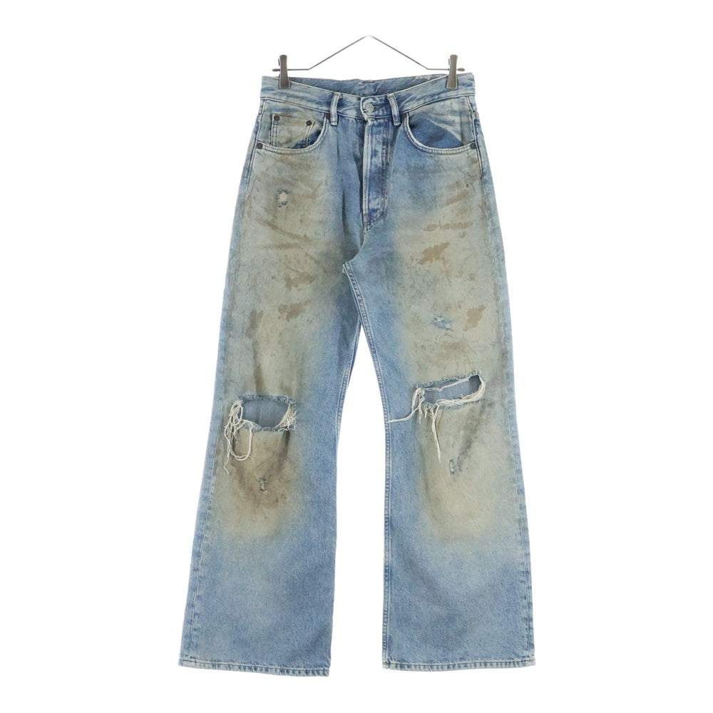Acne Studios(アクネ ストゥディオズ) 2021M PENICILLIN ペニシリン ダメージデザイン ルーズフィット ボタンフライ デニムパンツ ジーンズ インディゴ B00403