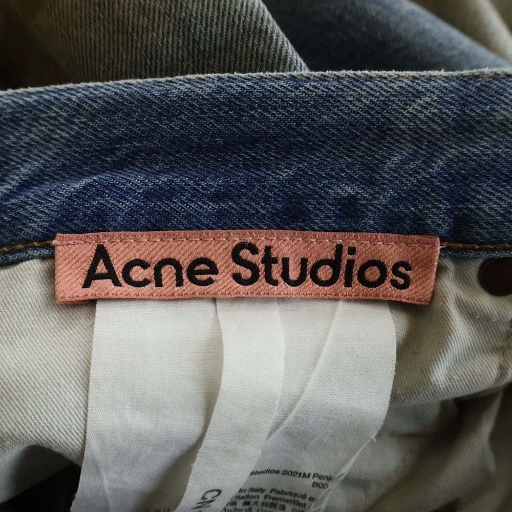 Acne Studios(アクネ ストゥディオズ) 2021M PENICILLIN ペニシリン ダメージデザイン ルーズフィット ボタンフライ デニムパンツ ジーンズ インディゴ B00403