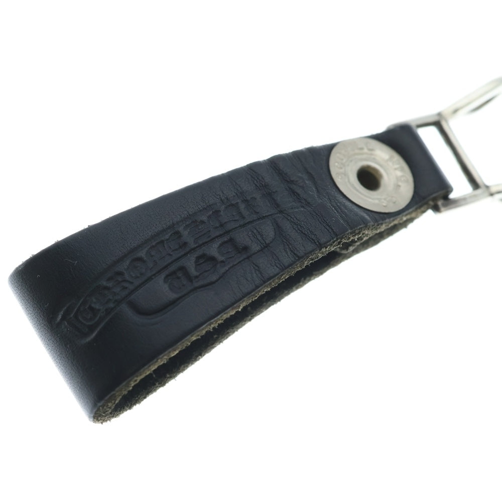 CHROME HEARTS(クロムハーツ) BELT LOOP クロスボールボタンレザーベルトループ シルバー/ブラック BCA397