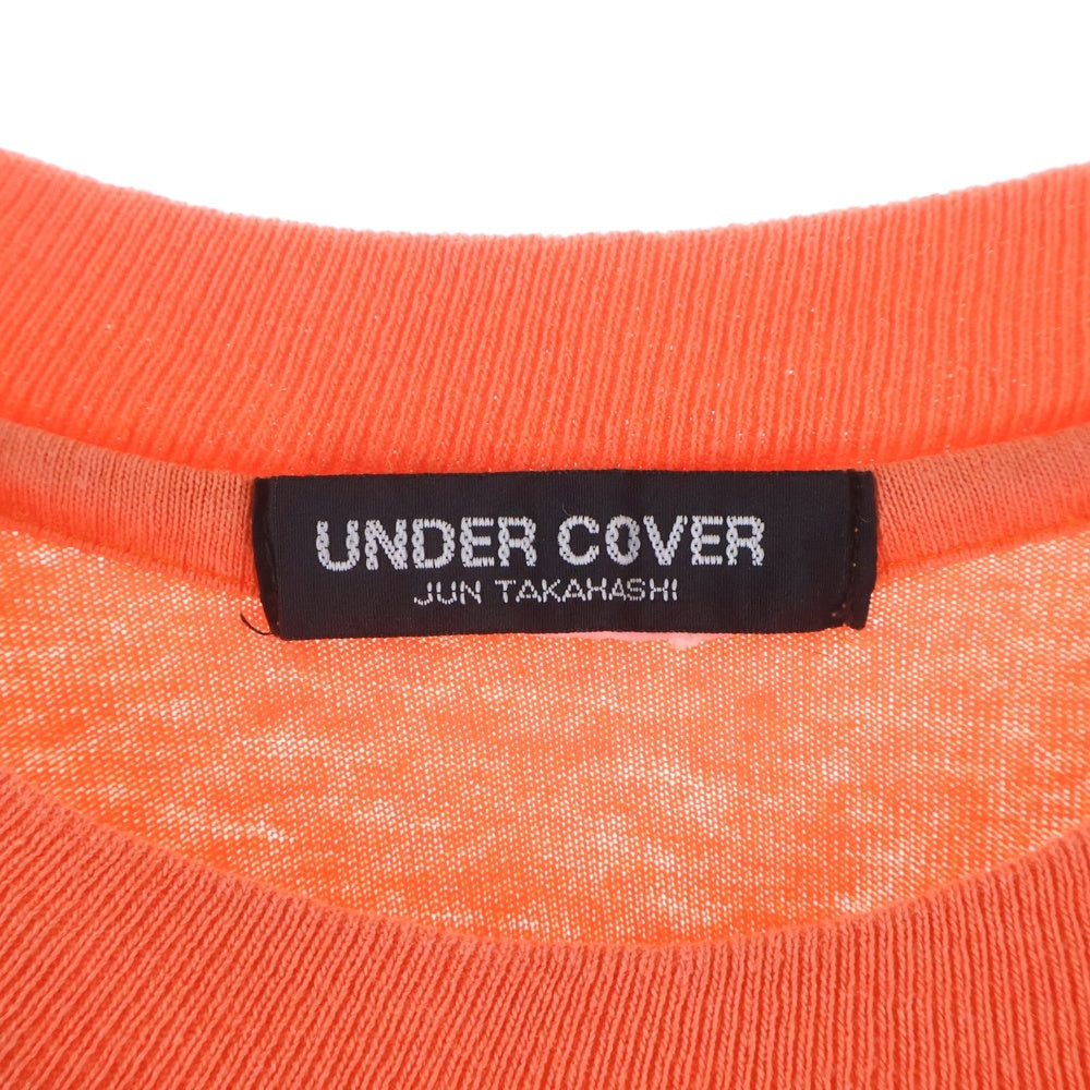 UNDERCOVER(アンダーカバー) 90s 初期 裾袖シングル RIPPER クルーネックTシャツ オレンジ