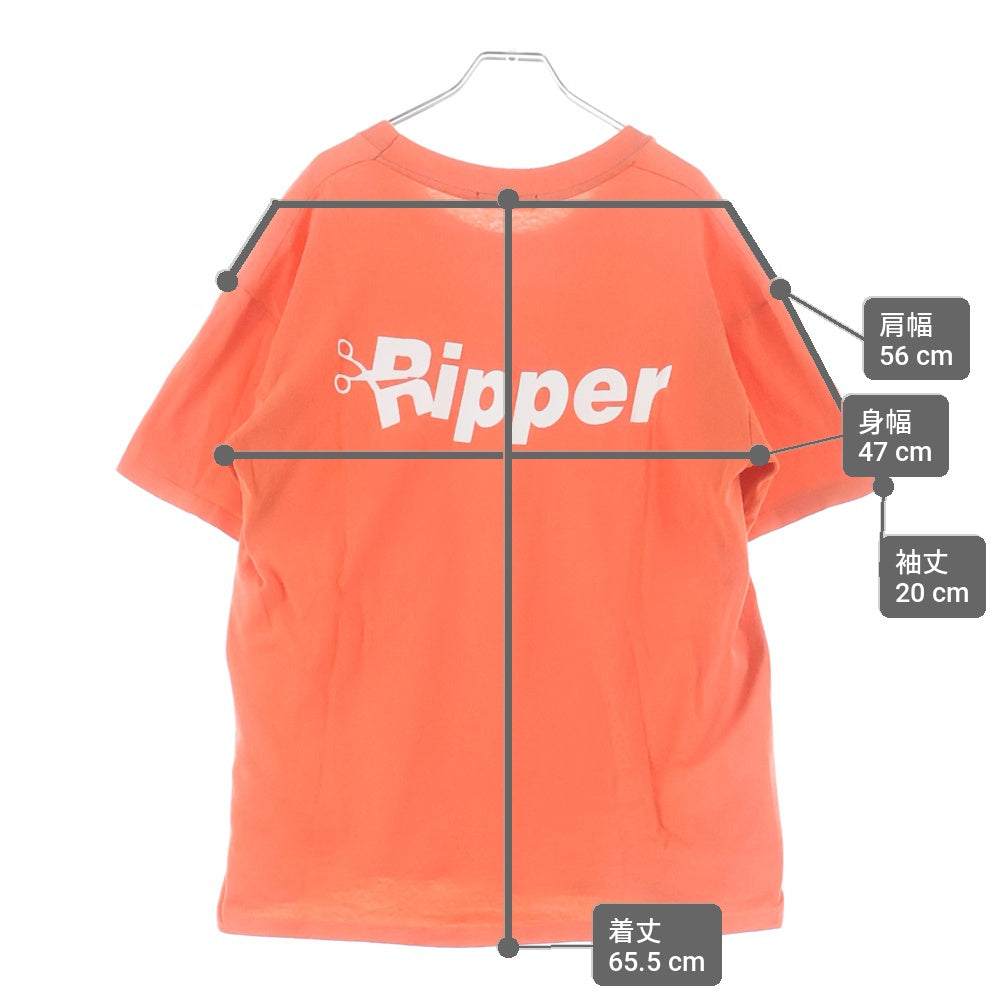 UNDERCOVER(アンダーカバー) 90s 初期 裾袖シングル RIPPER クルーネックTシャツ オレンジ