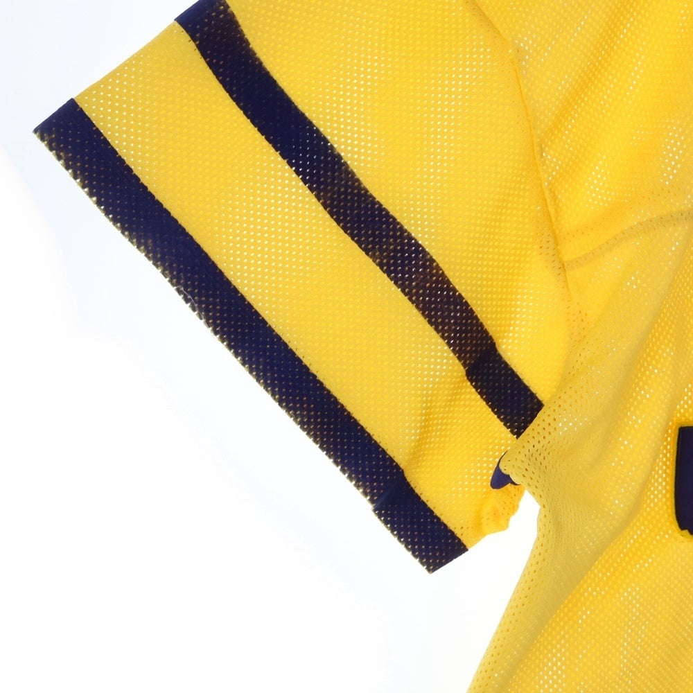 ERL(イーアールエル) Venice 76 Knit Football Top Vネック フットボール メッシュ半袖シャツ イエロー ERL10-T014