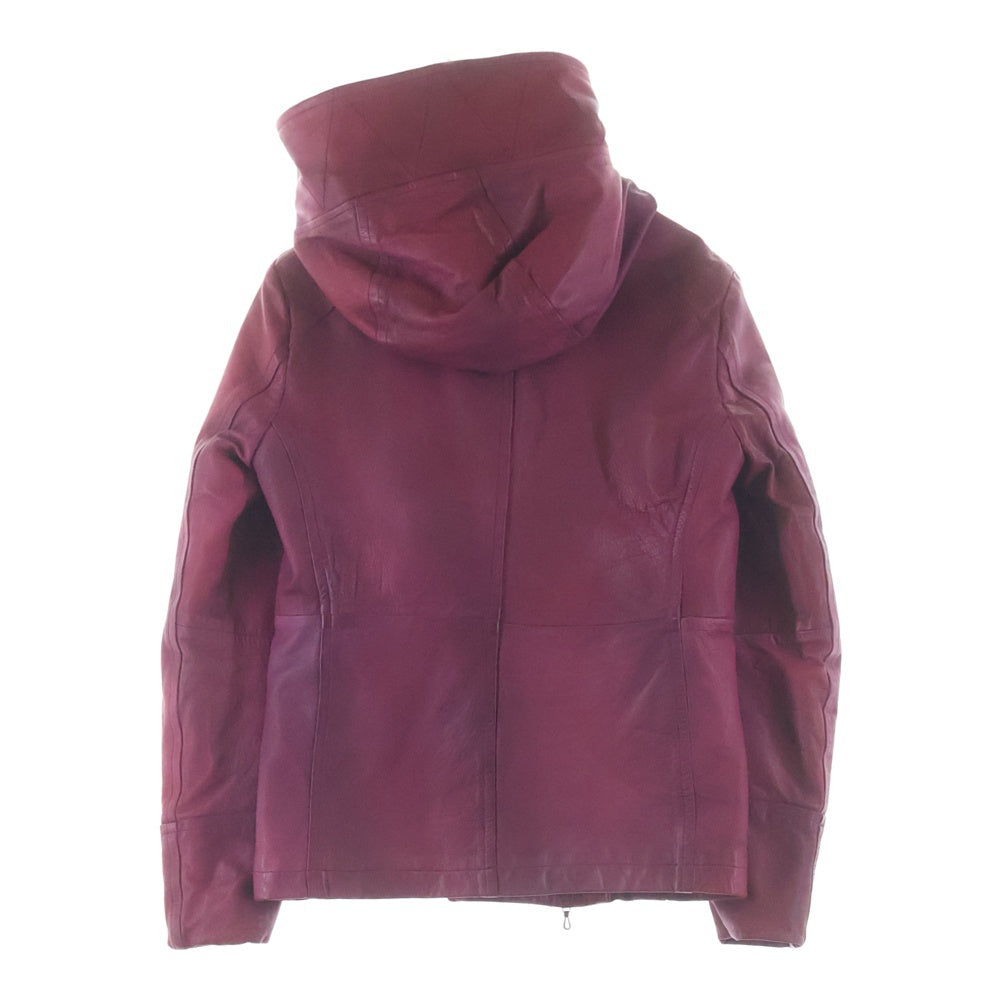 ATTACHMENT(アタッチメント) レザーフーデッドジャケット レッド