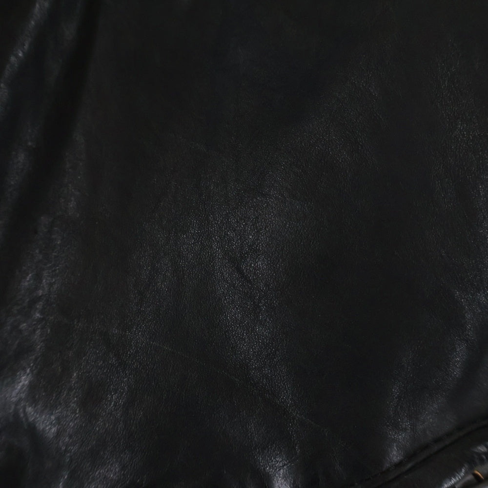 BACK LASH(バックラッシュ) 13AW ベルギーショルダー製品染め 襟付きシングルライダース レザージャケット ブラック 1295-02