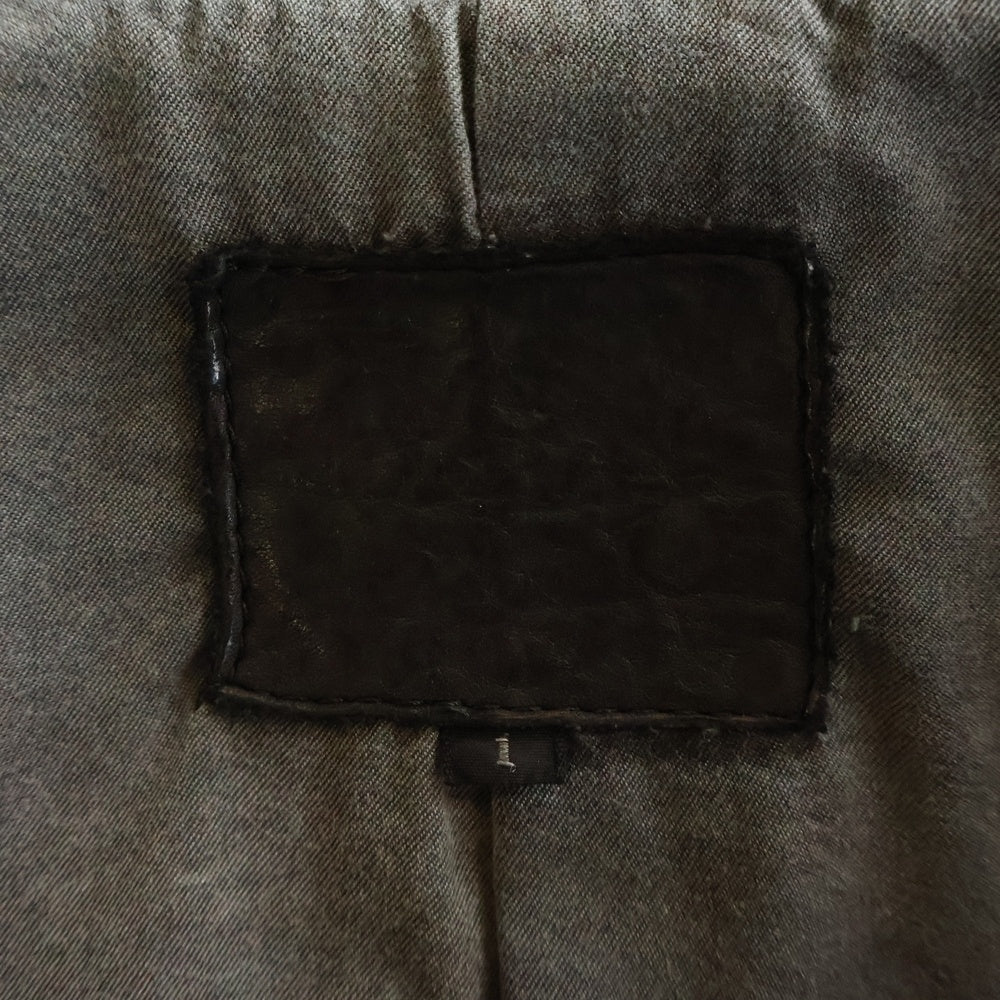 BACK LASH(バックラッシュ) 13AW ベルギーショルダー製品染め 襟付きシングルライダース レザージャケット ブラック 1295-02