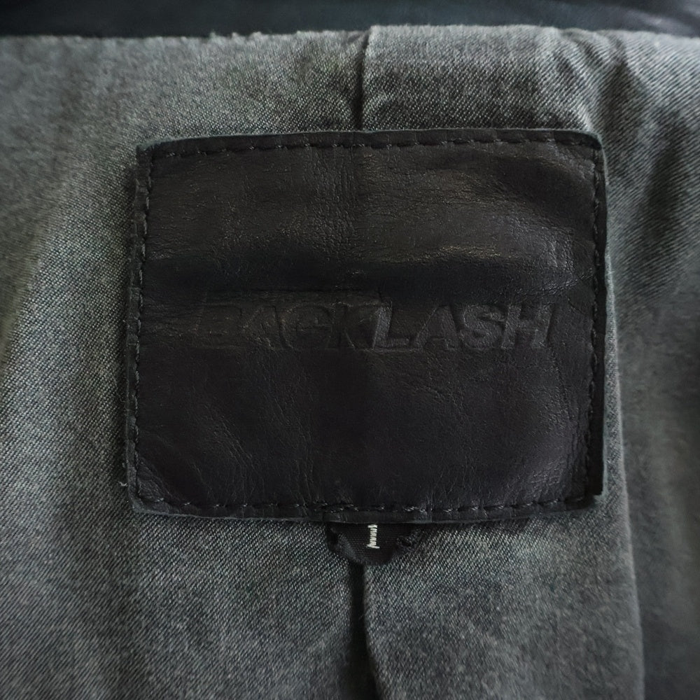 BACK LASH(バックラッシュ) ベルギーショルダー製品染め レザーテーラードジャケット ネイビー 1295-06