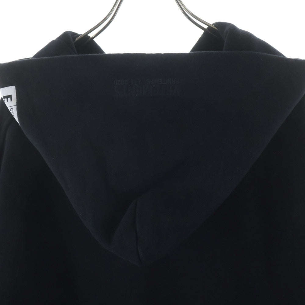 VETEMENTS(ヴェトモン) 20SS Anarchy Hoodie アナーキーフーディ SS20TR312 プルオーバーパーカー ブラック