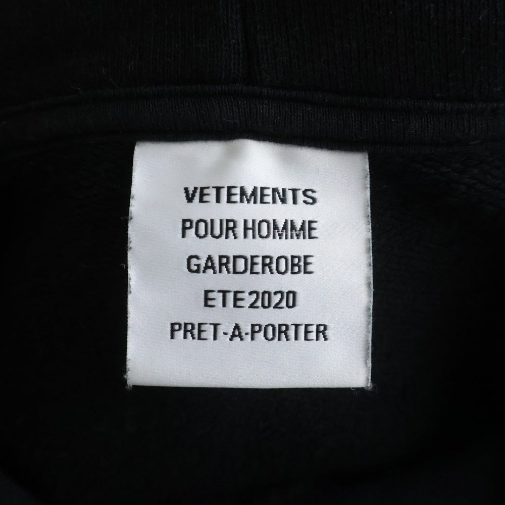 VETEMENTS(ヴェトモン) 20SS Anarchy Hoodie アナーキーフーディ SS20TR312 プルオーバーパーカー ブラック