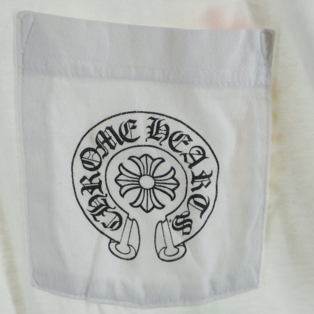 CHROME HEARTS(クロムハーツ) Back Grad Circle Logo L/S Tee バックグラデーションサークルロゴ 袖フローラル 408129112-731 ロングスリーブカットソー ホワイト