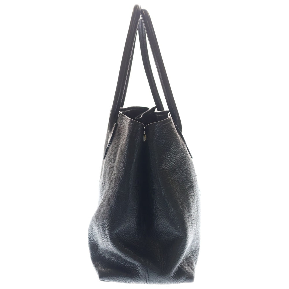 CHROME HEARTS(クロムハーツ) FS TOTE FSトートバッグ セメタリークロスパッチ ダブルスナップレザーショルダーバッグ ブラック