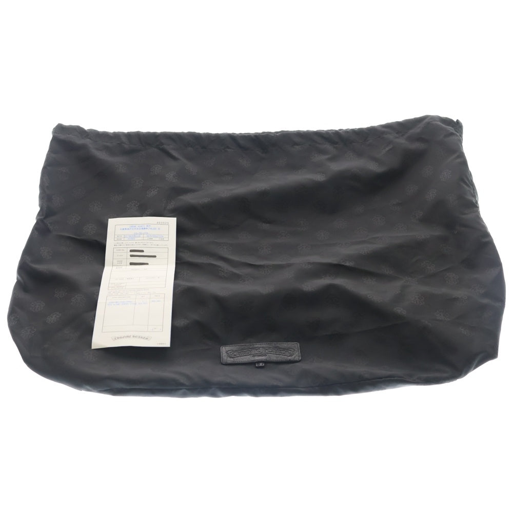 CHROME HEARTS(クロムハーツ) FS TOTE FSトートバッグ セメタリークロスパッチ ダブルスナップレザーショルダーバッグ ブラック