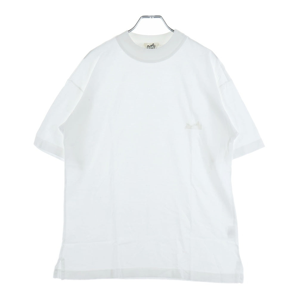 HERMES(エルメス) 胸ロゴ クルーネックTシャツ ホワイト
