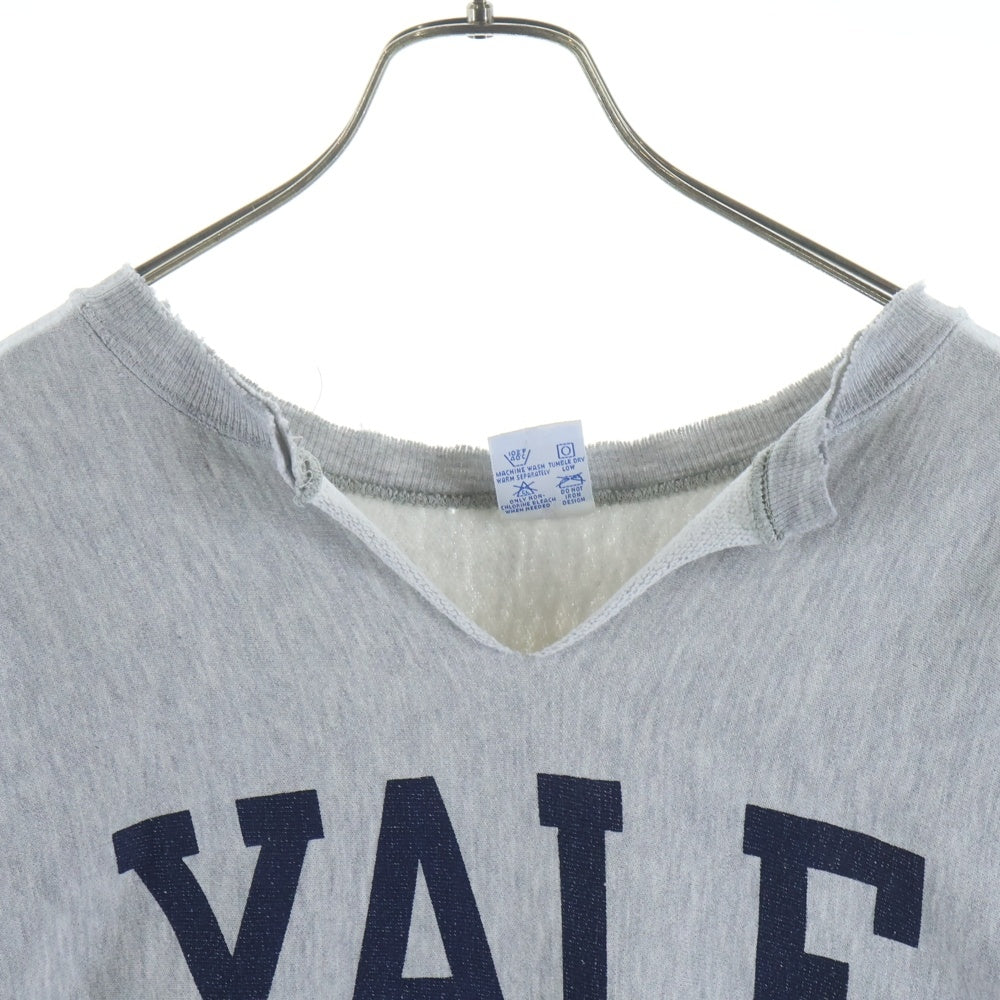 CHAMPION(チャンピオン) 90s USA製 YALE REVERSE WEAVE リバースウィーブ 首カット クルーネックスウェット グレー