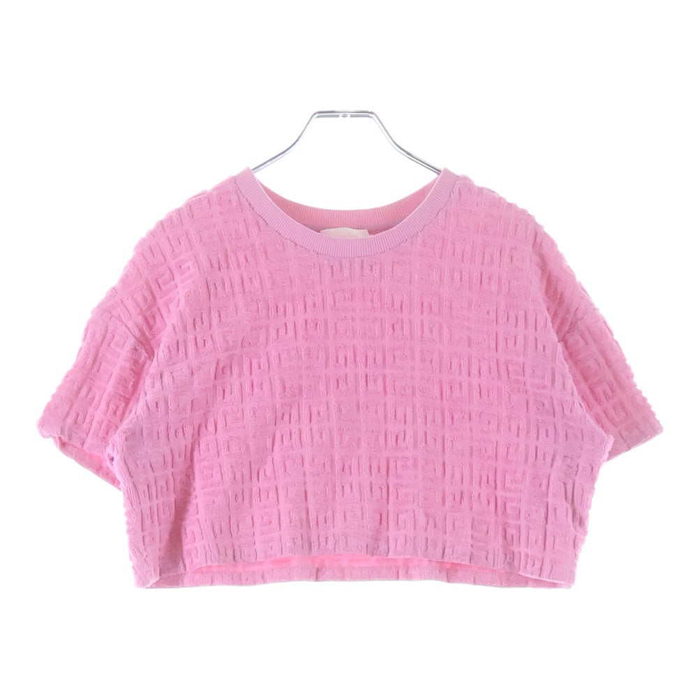 GIVENCHY(ジバンシィ) 4Gコットンタオル地 クロップドTシャツ BW70DB3103 ピンク レディース