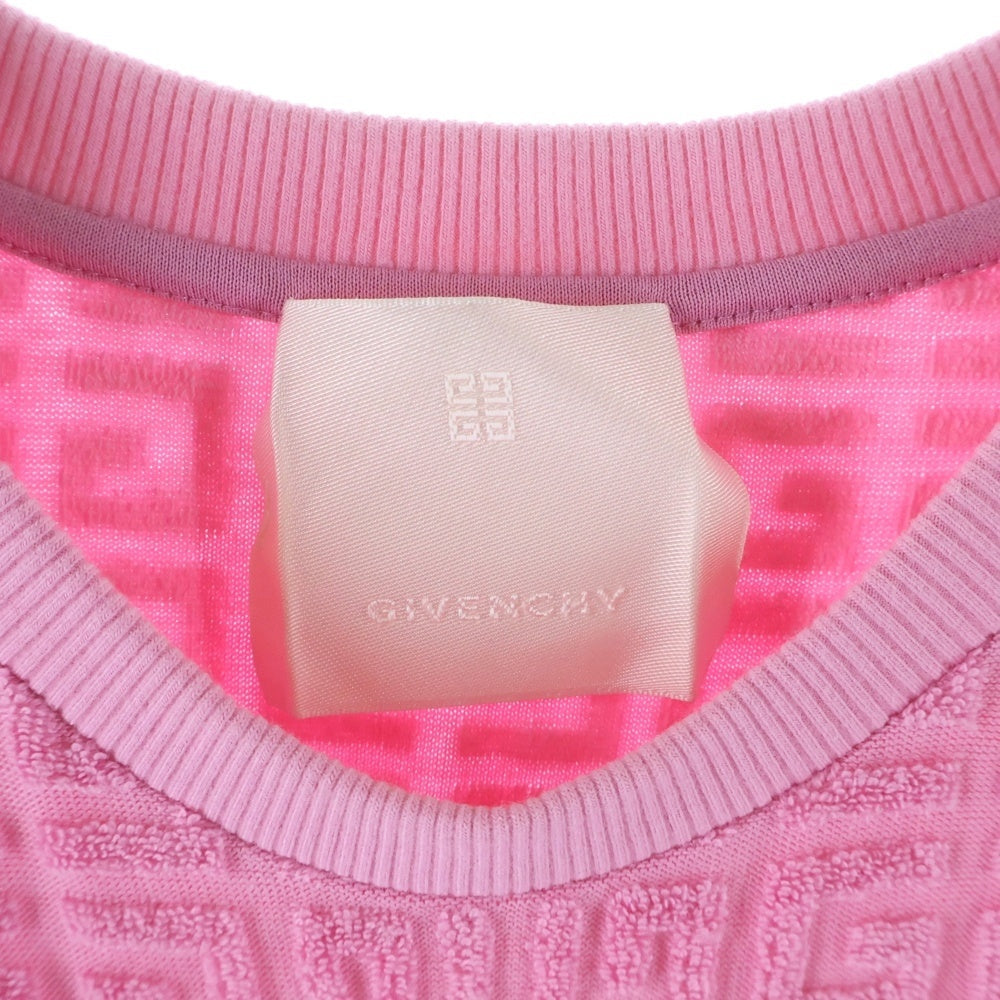 GIVENCHY(ジバンシィ) 4Gコットンタオル地 クロップドTシャツ BW70DB3103 ピンク レディース