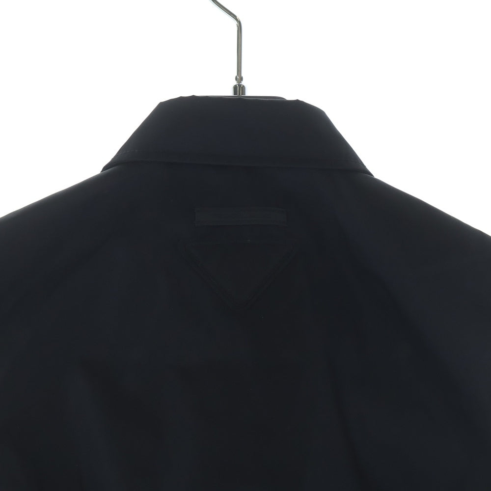 PRADA(プラダ) 22SS Re-Nylon ギャバジンノースリーブ クロップドトップナイロンシャツ 240714-1WQ8 ブラック レディース