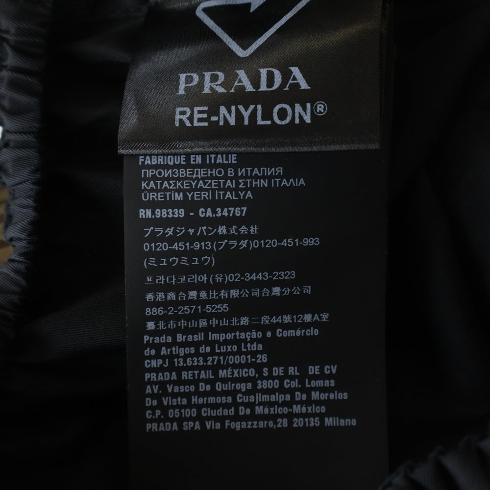 PRADA(プラダ) 22SS Re-Nylon ギャバジンノースリーブ クロップドトップナイロンシャツ 240714-1WQ8 ブラック レディース