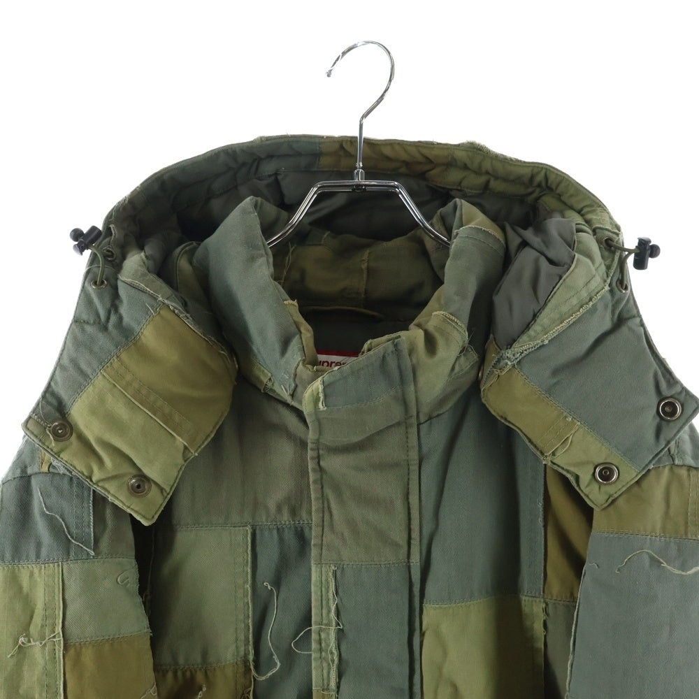 SUPREME(シュプリーム) ×JUNYA WATANABE 21AW Comme des Garcons Man Patchwork Puffy Jacket パッチワークパフィージャケット ダウンジャケット カーキ