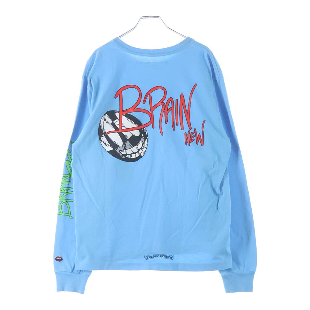 CHROME HEARTS(クロムハーツ) PPO BRAIN NEW LS MATTY BOYブレインニュープリント クルーネックロングスリーブTシャツ ライトブルー