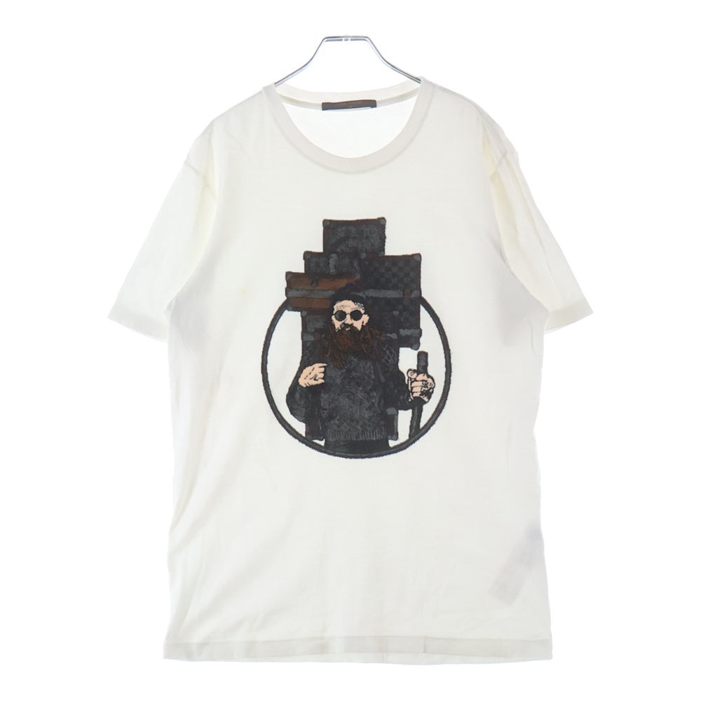 LOUIS VUITTON(ルイヴィトン) 14AW Velvet Luggage Traveler ベルベットラゲージトラベラー RM142 H6Y62WJUS クルーネックTシャツ ホワイト