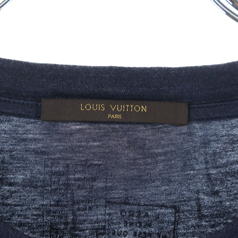 LOUIS VUITTON(ルイヴィトン) コットンシルク プリント RM142M H6Y12WJDY ロングスリーブカットソー ネイビー