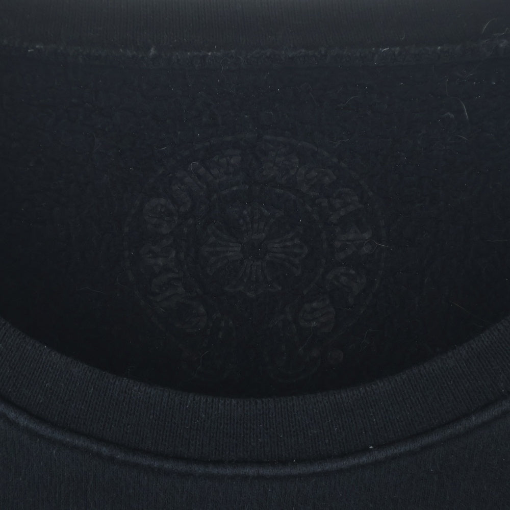 CHROME HEARTS(クロムハーツ) HORSESHOE CREW SWEATSHIRT ホースシュープリント 袖フローラル クルーネックスウェットトレーナー ブラック