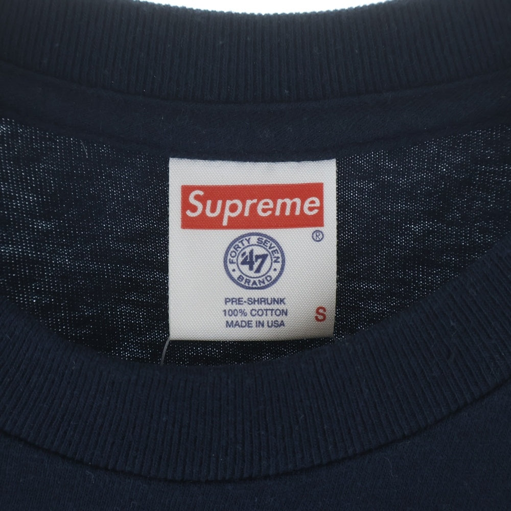 SUPREME(シュプリーム) 15SS supreme Yankees box logo tee ヤンキース ボックスロゴ クルーネックTシャツ ネイビー