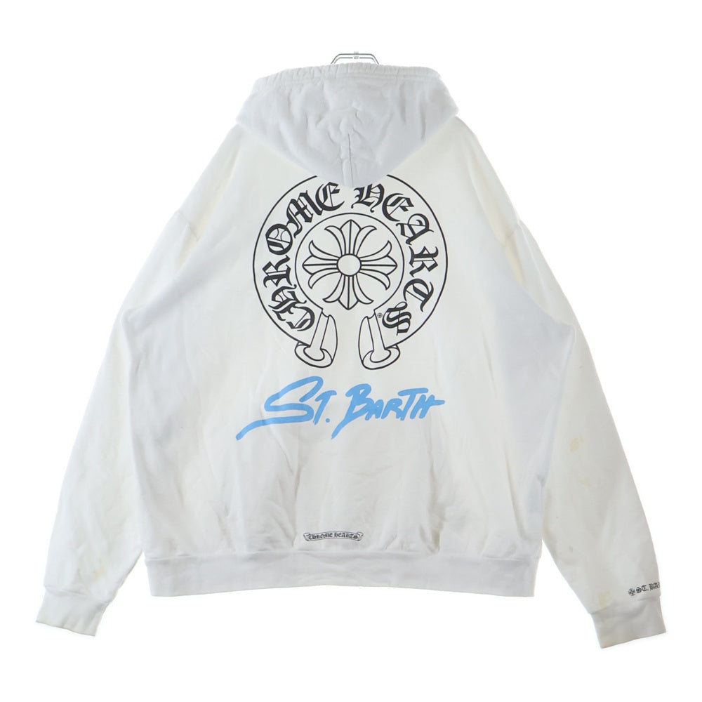 CHROME HEARTS(クロムハーツ) St.Barth Limited Horse Horseshoe Pullover Hoodie セントバース限定 ホースシュー プルオーバーフーディ ホワイト