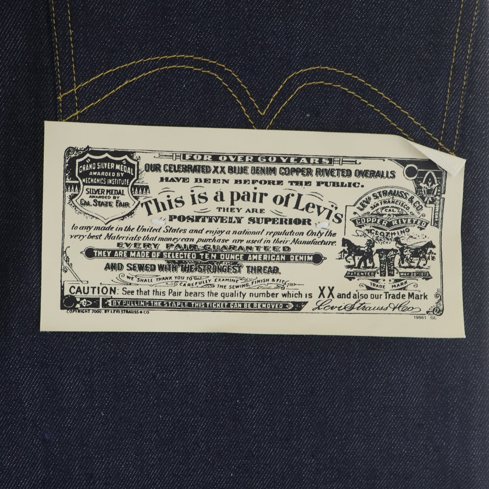 Levi's VINTAGE CLOTHING(リーバイス ビンテージ クロージング) LVC 1933 501 JEANS 33年モデル 復刻 赤タブ無 サスペンダーボタン W38 L34 デニムパンツ インディゴ
