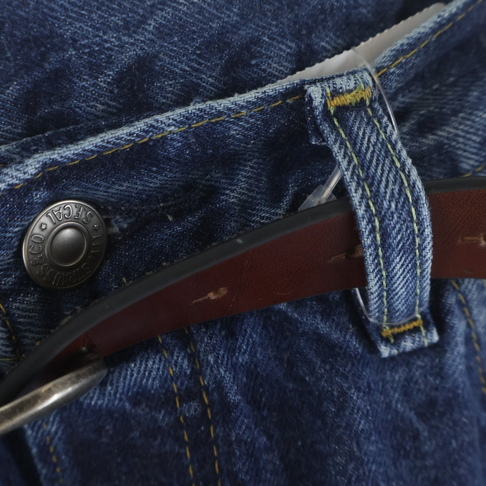 Levi's VINTAGE CLOTHING(リーバイス ビンテージ クロージング) 名もなき者 ボブディラン ベルトセット スレーキ印字 1955 BIGE 501XX 細セルビッチ デニムパンツ