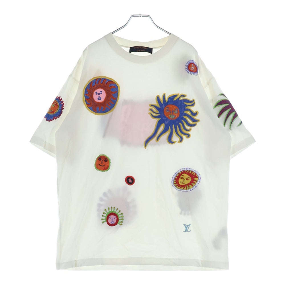LOUIS VUITTON(ルイヴィトン) 23AW Yayoi Kusama 草間彌生 LVロゴ 刺繍 RM232H NPG HOY36W クルーネックTシャツ ホワイト