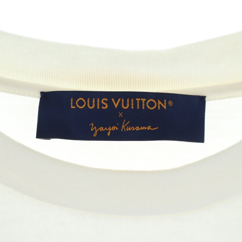 LOUIS VUITTON(ルイヴィトン) 23AW Yayoi Kusama 草間彌生 LVロゴ 刺繍 RM232H NPG HOY36W クルーネックTシャツ ホワイト