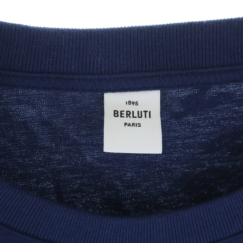 Berluti(ベルルッティ) Calligraphy Jacquard Tee カリグラフィ ジャガード クルーネックTシャツ ネイビー