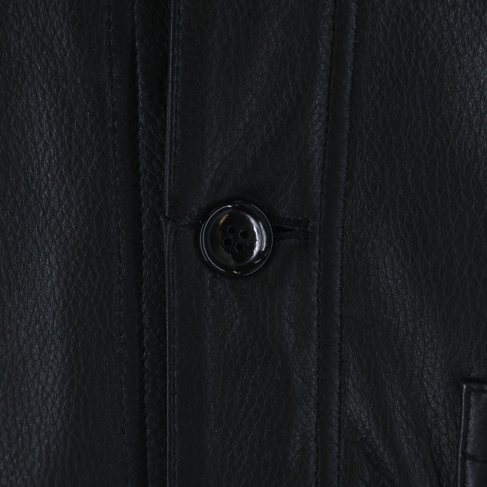 NO BRAND(ノーブランド) VETRA ×BIOTOP エンボスレザー ゴートレザー TY42-117-02/VT-A0698 レザー カバーオール ブラック
