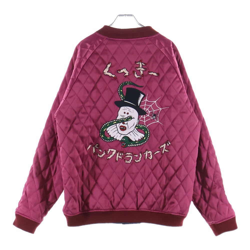 PUNK DRUNKERS(パンクドランカーズ) ×クッキー 両面刺繍 リバーシブルスカジャン ブルゾン ネイビー/パープル