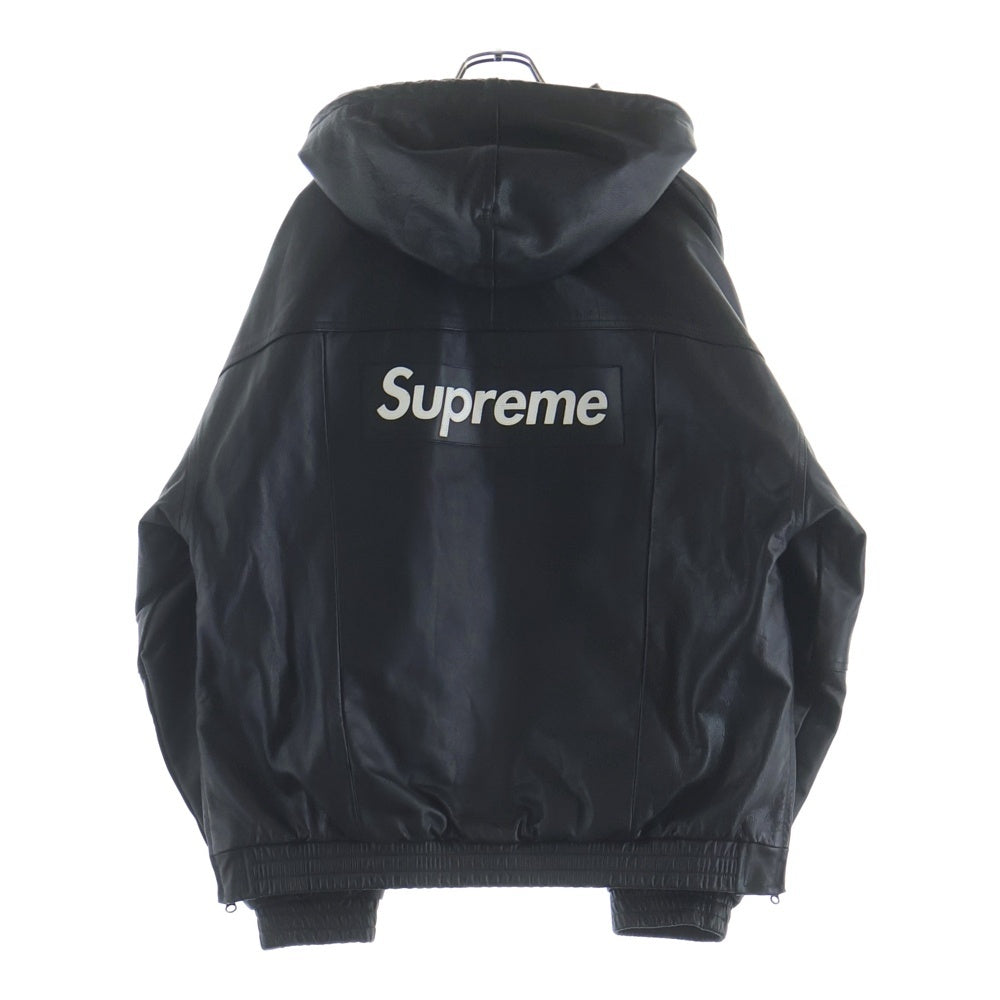 SUPREME(シュプリーム) 19AW ×NIKE LEATHER ANORAK レザーフーディ アノラックジャケット ブラック CK6218-010