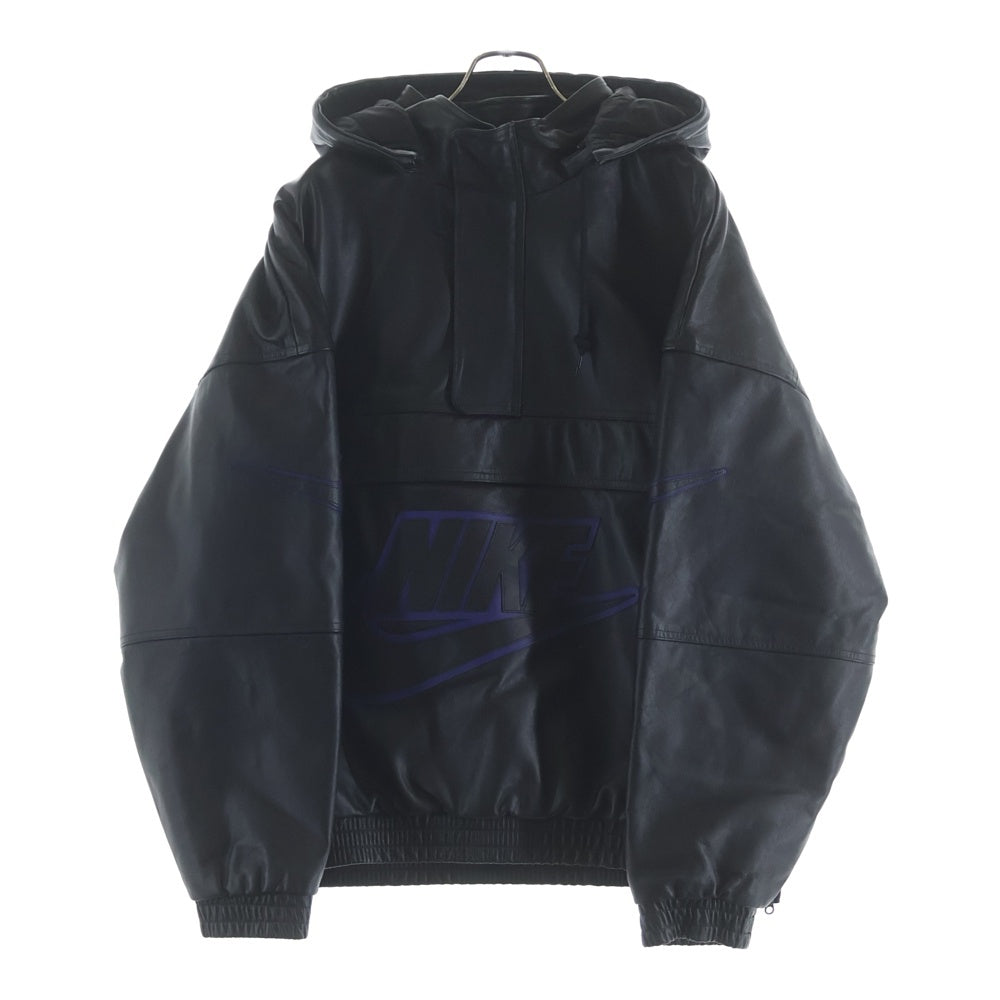 SUPREME(シュプリーム) 19AW ×NIKE LEATHER ANORAK レザーフーディ アノラックジャケット ブラック CK6218-010