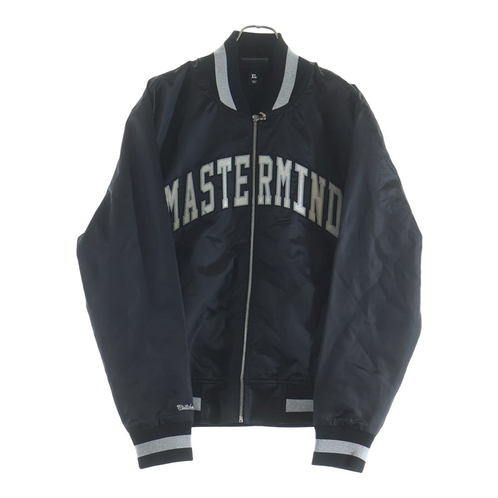 mastermind JAPAN(マスターマインドジャパン) ×Mitchell&ness バックスカル刺繍 ジップアップ スタジアムジャケット 997‐0211700 ブラック