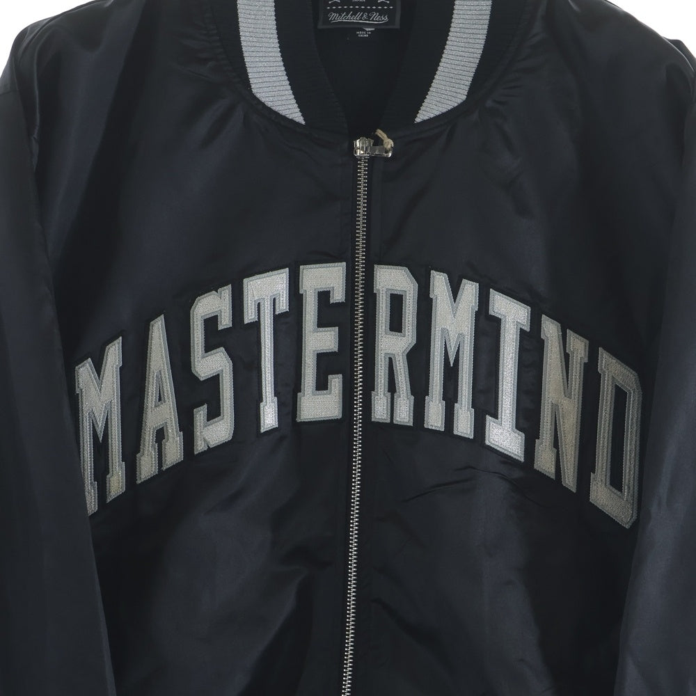 mastermind JAPAN(マスターマインドジャパン) ×Mitchell&ness バックスカル刺繍 ジップアップ スタジアムジャケット 997‐0211700 ブラック