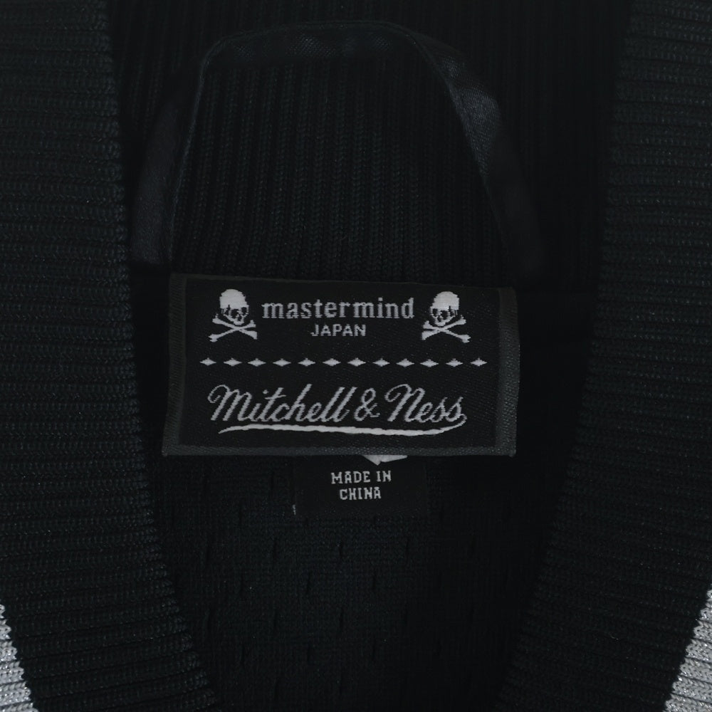 mastermind JAPAN(マスターマインドジャパン) ×Mitchell&ness バックスカル刺繍 ジップアップ スタジアムジャケット 997‐0211700 ブラック